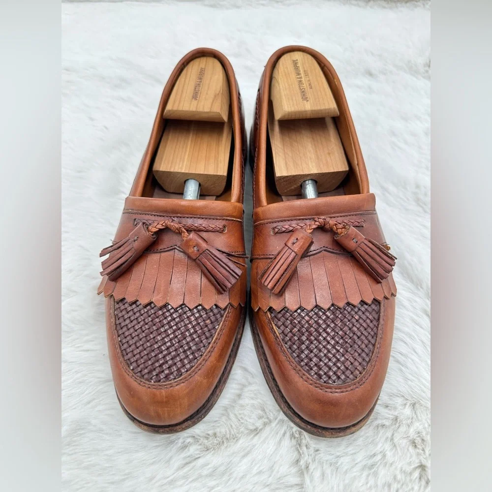 Allen Edmonds Cody‎ Woven Loafers Shoes Mens Size 11 B Black Leather